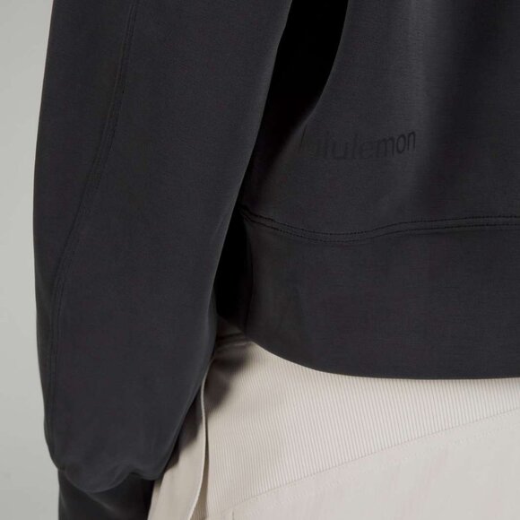 Lululemon Softstreme Perfectly Oversized Cropped Crew Black 12 - Picture 3 of 3